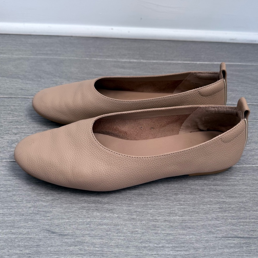 Everlane The Day Glove Ballet Flats Tan Nude Leather Minimalist Comfort Shoes 9 - Picture 5 of 13